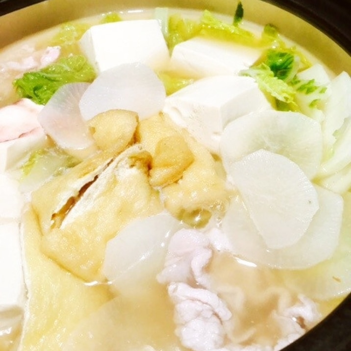 豚肉と白菜油揚げのさっぱり濃く旨鍋